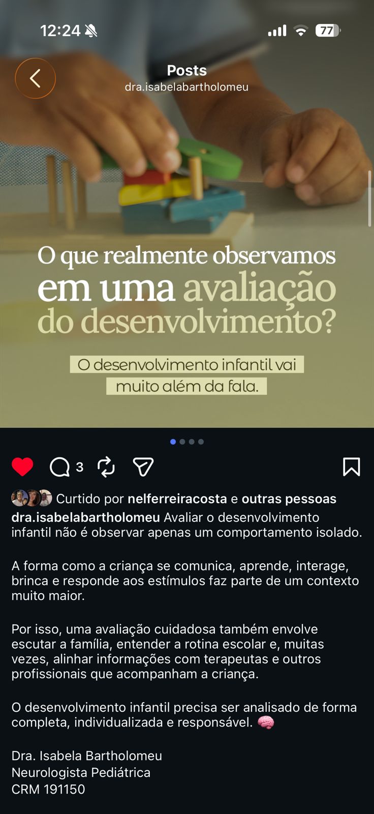 Avaliação do desenvolvimento